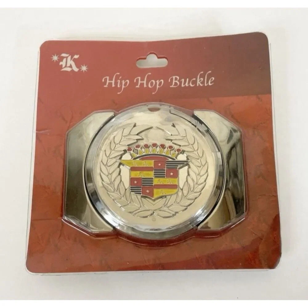 Men's NEW CADILLAC Symbol Belt Buckle Only Vintage 70's Metal Silver Heavy